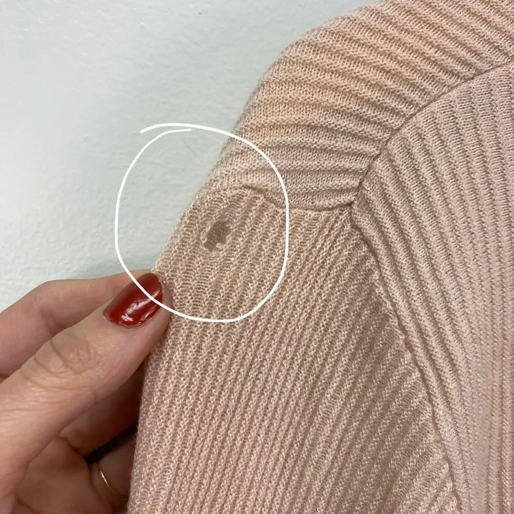 GREY/VEN The Haldane Long Sleeve V-Neck Sweater in Sesame XS - Picture 7 of 8